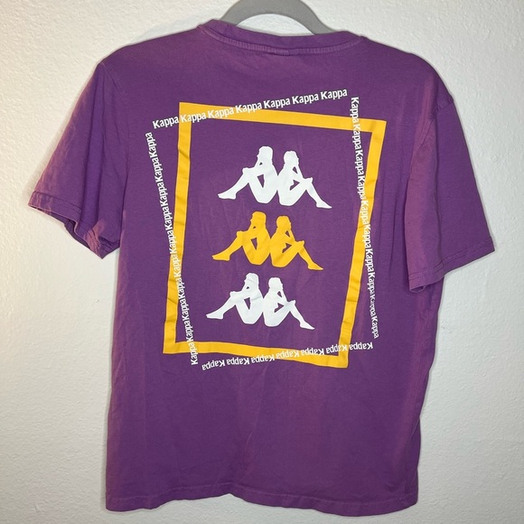 Kappa Logo Graphic Tee Purple & Gold Unisex T-Shirt | Size M - Picture 3 of 5